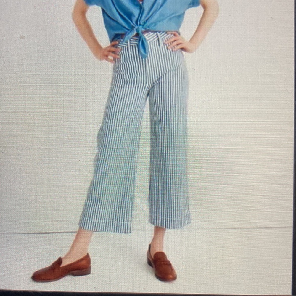 Madewell Blue and White striped Emmett Pant